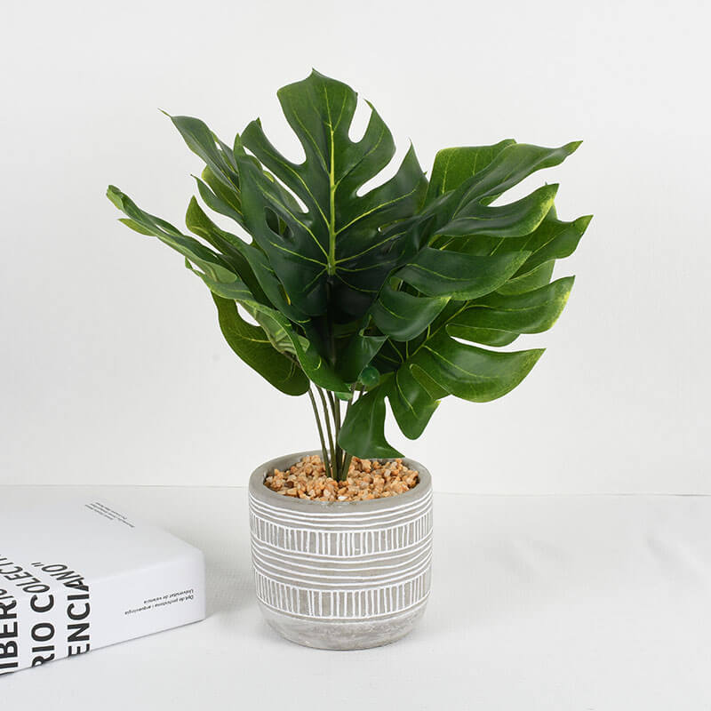 Real Touch Artificial Potted Plants Big Leaf Monstera3